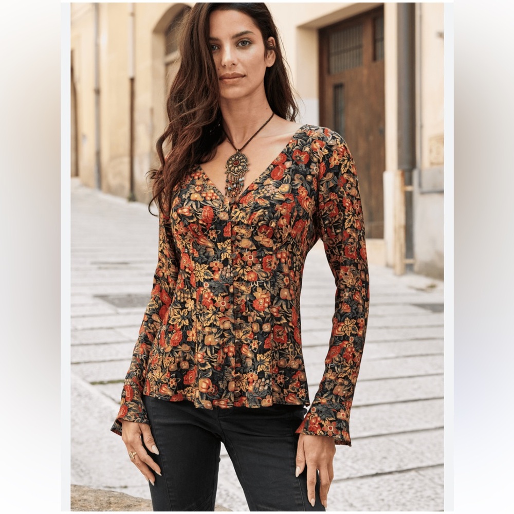 Peruvian Connection Wintergarden Blouse, Size XXL